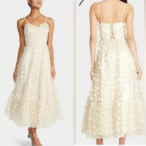 Thirty Thirty Ivory 3D Butterfly Maxi Dress Size M